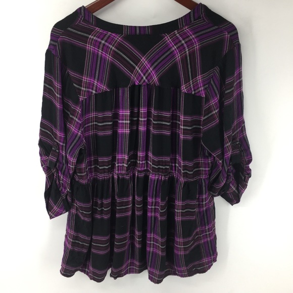 torrid Purple Plaid Tunic Top - Picture 2 of 12
